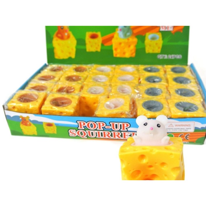 Set 24 soareci in branza de jucarie, Adar, Multicolor