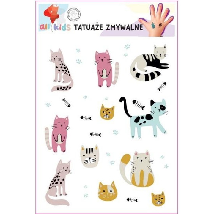 Set tatuaje temporare, All4Kids, Multicolor
