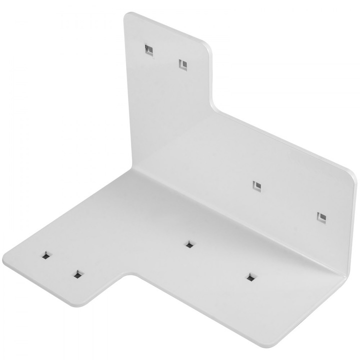 Ъглови скоби, 8 бр., Размери 10 x 18 x 25,4 см, Поцинкована стомана, Бяла, За маса, Пейка, Дървена греда