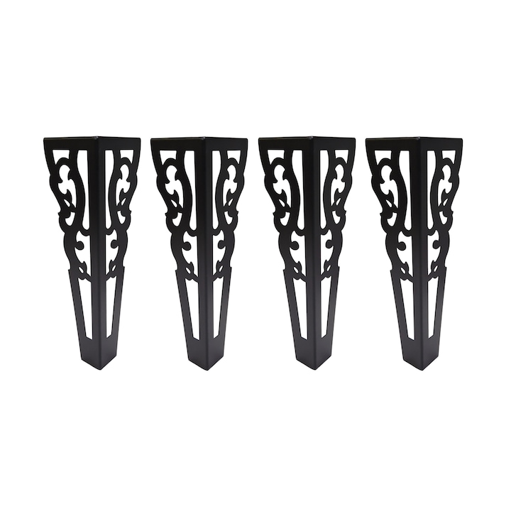 Комплект от 4 метални крака за холна маса, SCUT PROTECTION SRL, височина 36 см, модел 1, черни