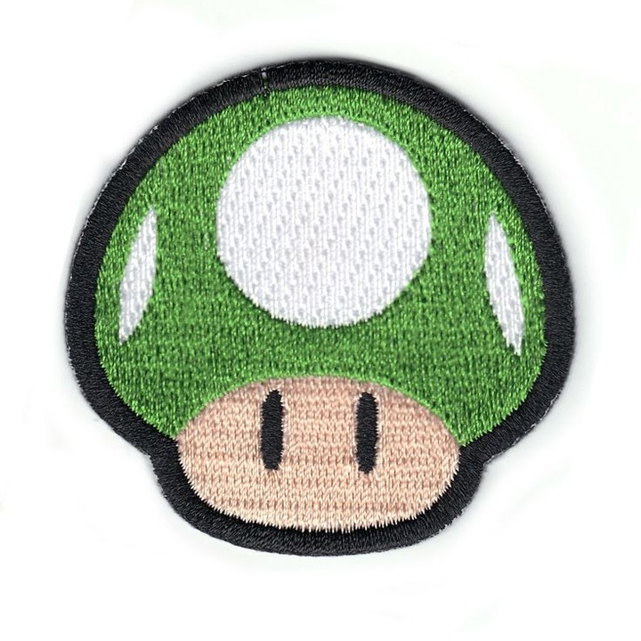 Petic textil Ciuperca Super Mario, Multicolor, 5 cm x 4, 8 cm, INOVATIX