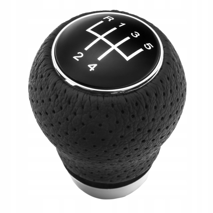 Univerzális Sebességváltó Gomb, Csere, Kiváló Minőségű, Perforált Öko Bőr, Fekete + Króm