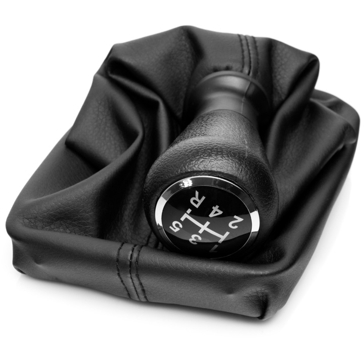 Váltószoknya váltógombbal, Peugeot 206, 406-hoz, 5 sebességes, Fekete