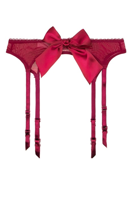 Дамски колан с жартиери, WildFashion, Полиестер, 1524, Бордо