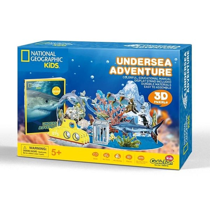 CubicFun DS0974 - National Geographic, Kaland a tenger alatt - 63 db-os 3D puzzle