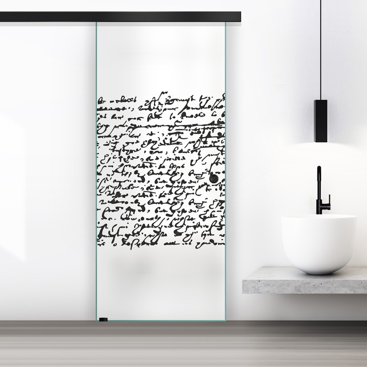 Usa culisanta Boss ® Black, model Ink negru, 90x215 cm, sticla 8 mm mata securizata, glisanta in ambele directii