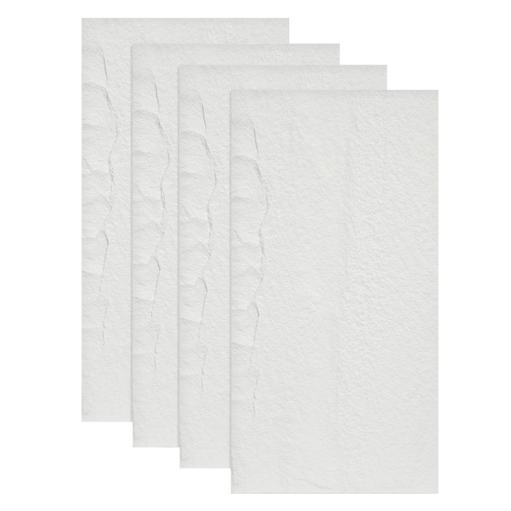 Set 4 x Panou Decorativ 3D, Naimeed D5738, design elegant, PU, 120 x 60 x 3 cm, Alb