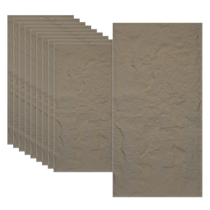 Set 10 x Panou Decorativ 3D, Naimeed D5747, design elegant, PU, 120 x 60 x 3 cm, Maro