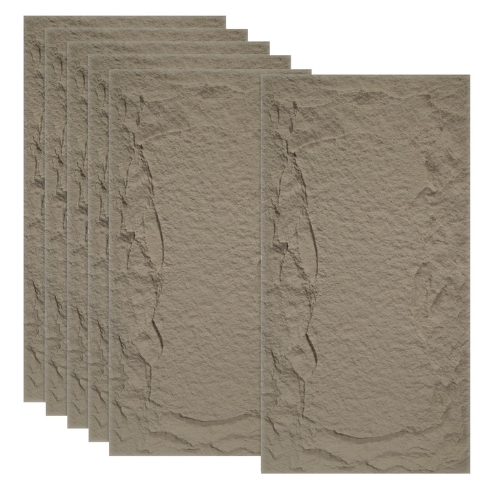 Set 6 x Panou Decorativ 3D, Naimeed D5752, design elegant, PU, 120 x 60 x 5 cm, Maro