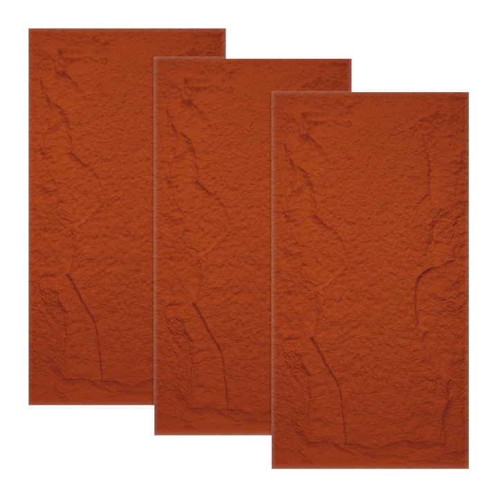 Set 3 x Panou Decorativ 3D, Naimeed D5755, design elegant, PU, 120 x 60 x 5 cm, Rosu