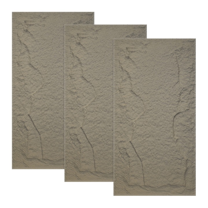 Set 3 x Panou Decorativ 3D, Naimeed D5757, design elegant, PU, 120 x 60 x 5 cm, Maro