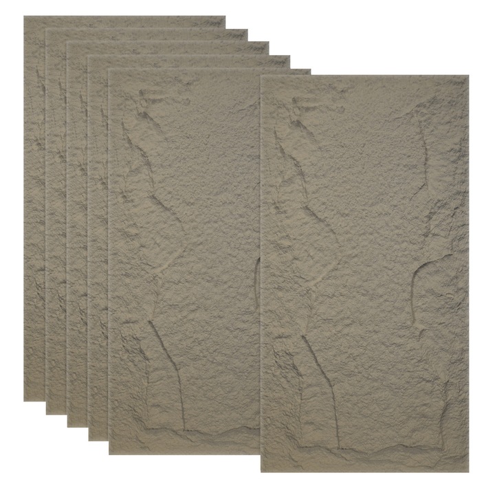 Set 6 x Panou Decorativ 3D, Naimeed D5757, design elegant, PU, 120 x 60 x 5 cm, Maro