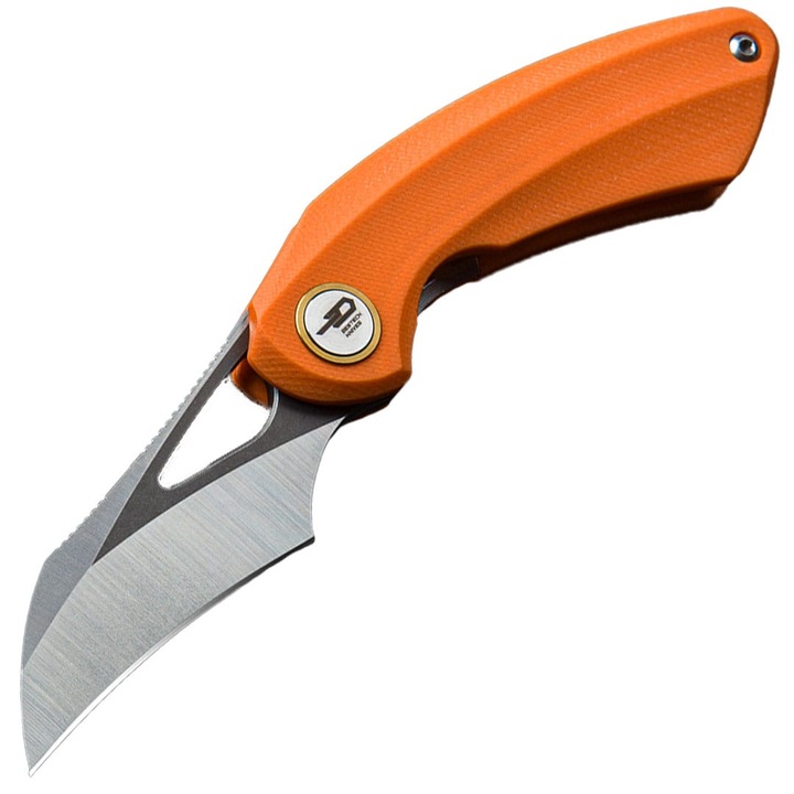 Cutit pliabil, Bestech Knives Bihai, lama Sandvik 14C28N, maner G10, 54.5x133mm, Portocaliu