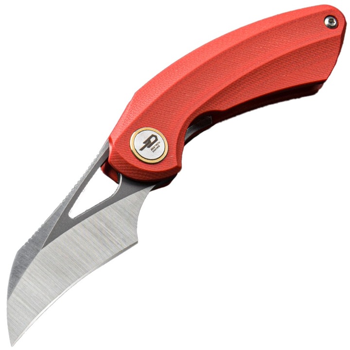 Cutit pliabil, Bestech Knives Bihai, lama Sandvik 14C28N, maner G10, 54.5mm, Rosu
