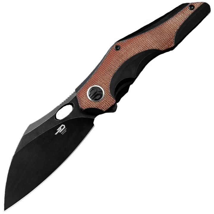 Briceag, Bestech Knives, Inox / Titan, Lama 85 mm, 203 mm Lungime totala, Negru / Maro