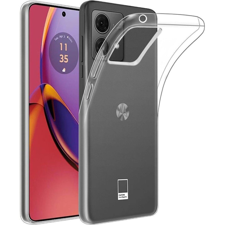 Husa telefon spate, din silicon compatibila Motorola Edge 40 Neo 5G, subtire, transparent, 1mm