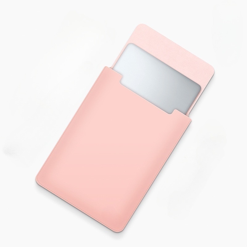 Husa de protectie pentru laptop, MacBook de 13 inchi, Ejiajia, piele PU, impermeabila, rezistenta la uzura si la zgarieturi, roz dulce