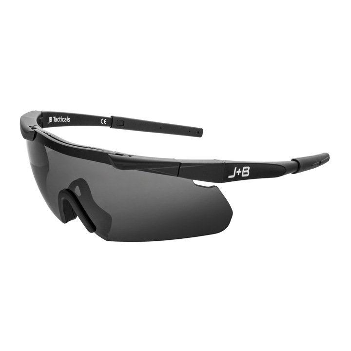 Ochelari tactici, JB Tacticals Hawk, 3 viziere interschimbabile, Anti Fog, UV, Negru