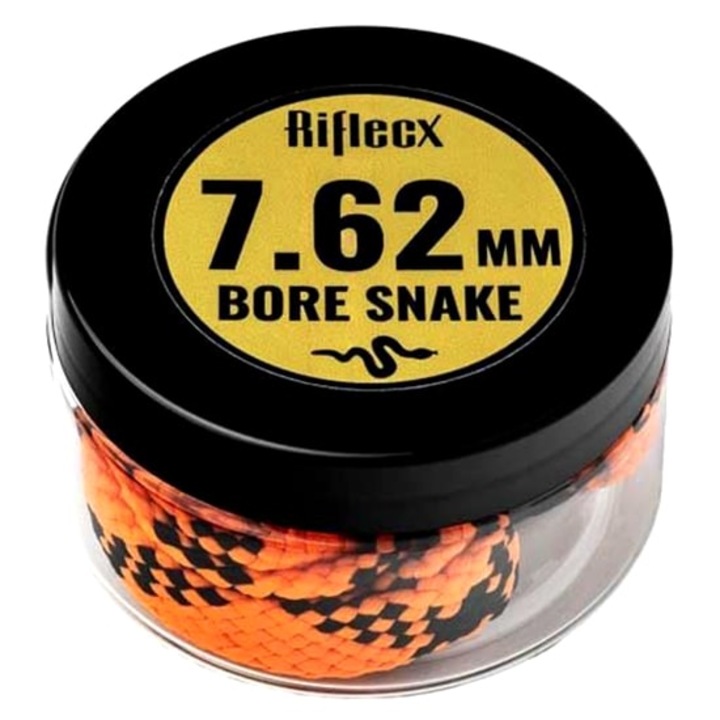 Snur pentru curatarea tevilor de calibru 7.62 mm, RifleCX, portocaliu/negru, 215mm