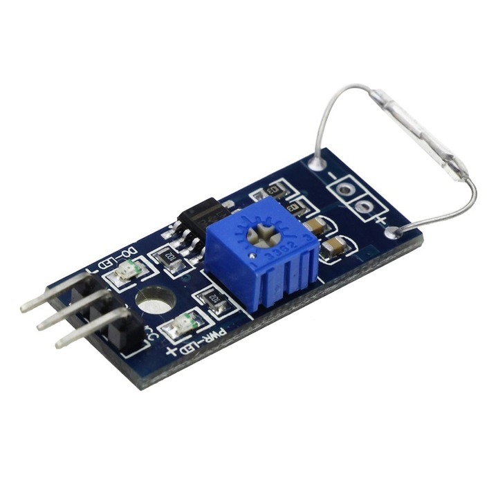 Магнитен сензорен модул, Arduino, 3.3V - 5V, 32 x 14 mm, син