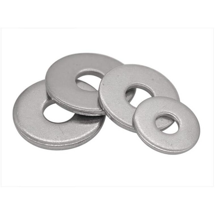 Set 4 saibe plate, inox, M6, 18x6.4x1.6mm, argintiu eMAG.ro