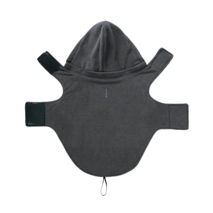 Vesta polar pentru caini, Axcimond, cu gluga detasabila, pentru iarna, marimea S, culoare Gri