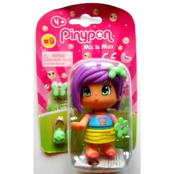 Pinypon baba figura Lila hajú lány, 14721-7692