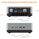 Mini PC MinisForum UM350 AMD Ryzen 5 3550H, 16 GB RAM, 512GB PCle SSD, Radeon Vega Graphics, Dual Band WiFi HDMI/DisplayPort/USB-C, 2.5G RJ45 LAN, 4X Ports USB 3.0