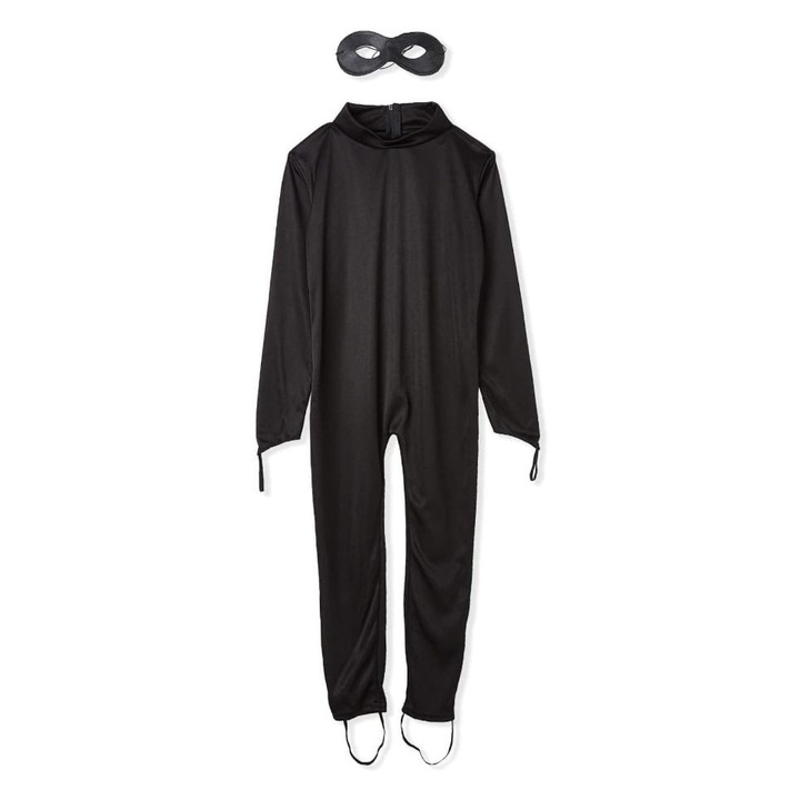 Costum model Motanul Noir si masca pentru copii, negru, 6 ani - 7 ani