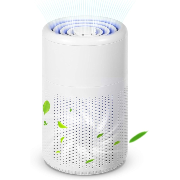 Purificator de aer si aparat de aromaterapie, USB, HEPA, Alb