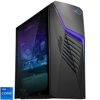 Sistem Desktop PC Gaming ASUS G13CHR cu procesor Intel Core i7-14700 pana la 5.30 GHz, 16GB DDR5, 1TB SSD, NVIDIA GeForce RTX4060 DUAL 8GB GDDR6, No OS, Extreme Dark Gray, 3Y PUR