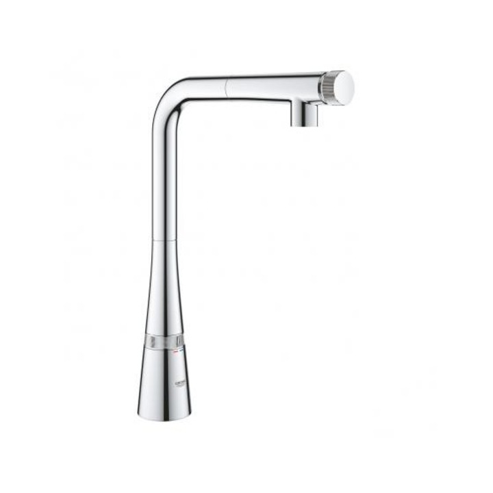 Baterie bucatarie Grohe Zedra Smart Control, suprafata cromata, furtune flexibile