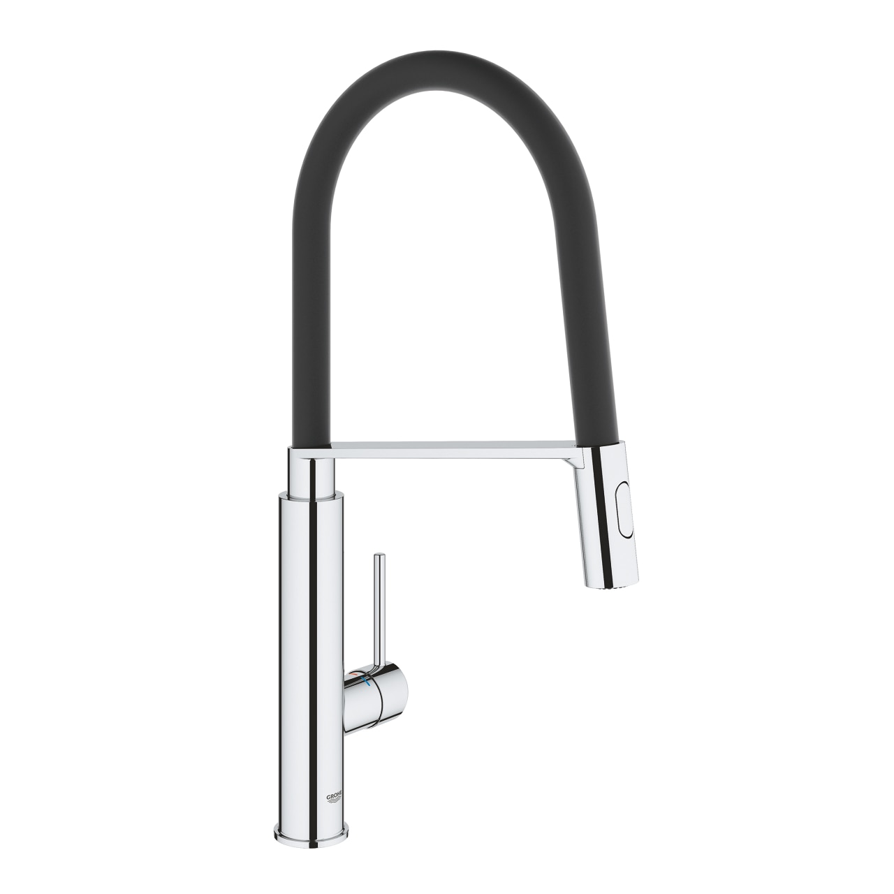 Baterie de bucatarie Grohe Viamo 30433000, inalta, tip U, dus extractabil, 2 functii, crom
