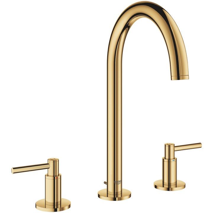 Baterie lavoar Grohe Atrio, pe blat, M, 291 mm, ventil, lucios, auriu, 20009GL3