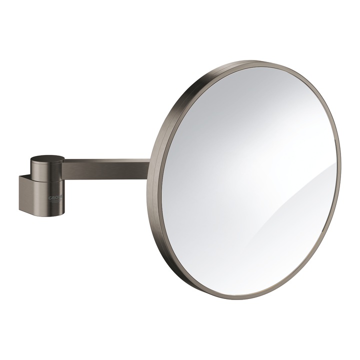 Oglinda barbierit Grohe Selection 41077AL0, pivotanta, factor marire 7X, fixare ascunsa, mat, hard graphite