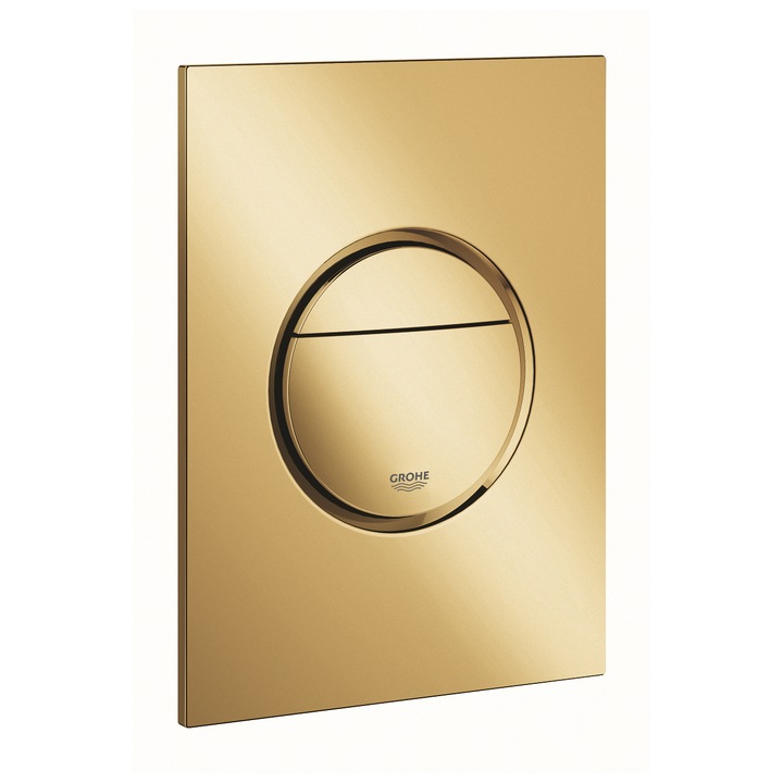 Placa de actionare Grohe Nova Cosmopolitan 37601GL0, marimea S, dubla actionare, 130 x 172 mm, verticala, lucios, cool sunrise