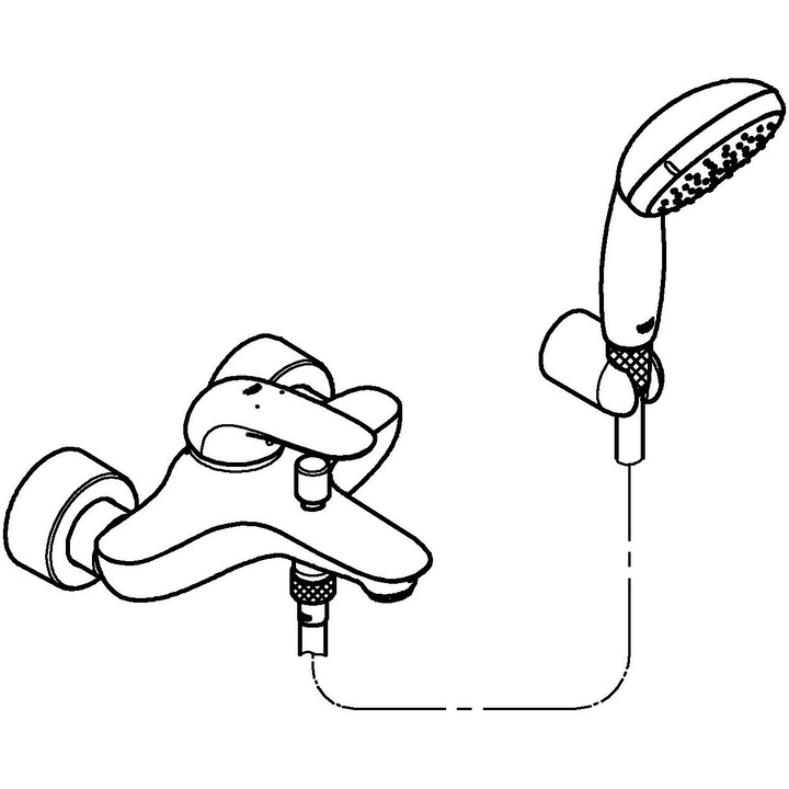 Set baterie cada Eurostyle 2372930A, 1/2'', aparenta, set de dus, 2 functii, crom