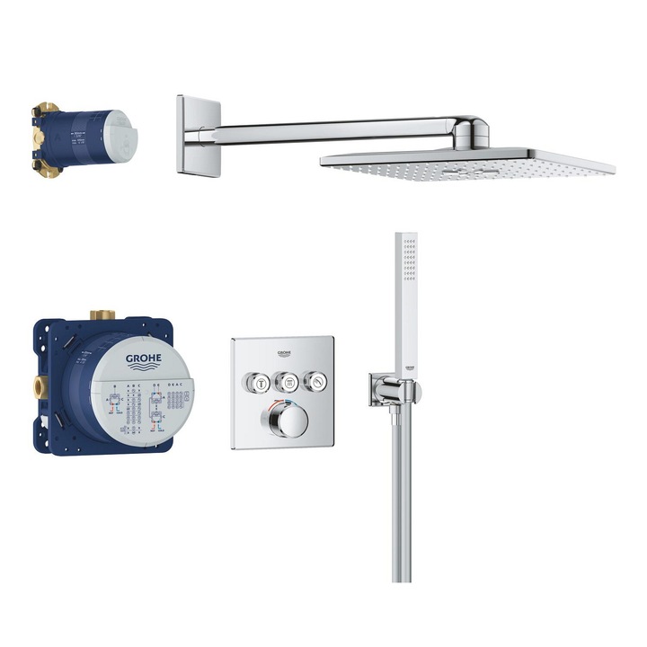 Sistem de dus Grohe SmartControl 34873000, 1/2'', incastrat, 310 mm, 2 functii, crom