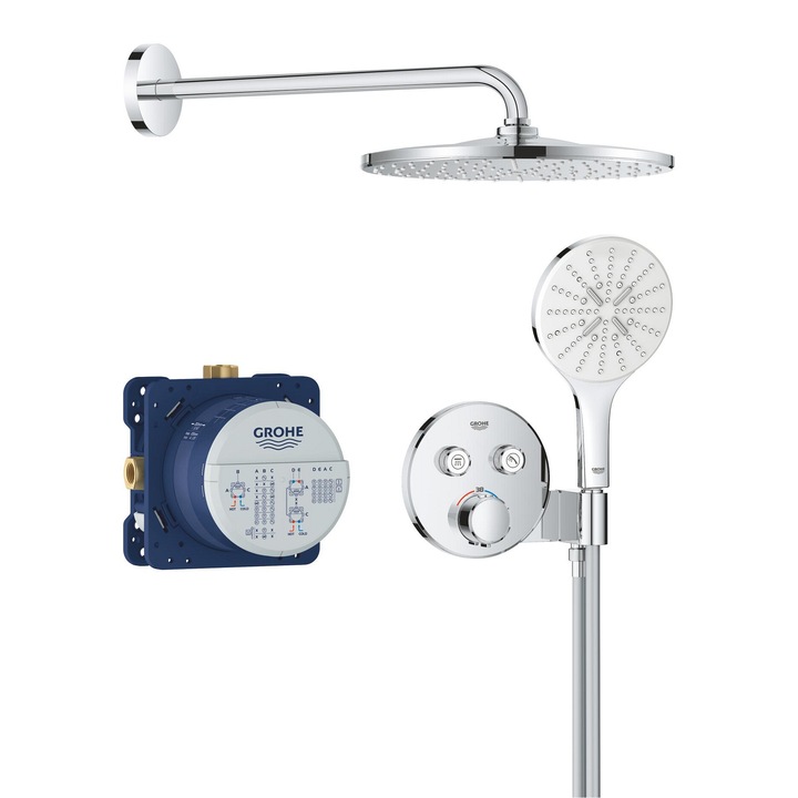 Sistem de dus Grohe SmartControl 34877000, 1/2'', incastrat, 310 mm, 1 functie, crom