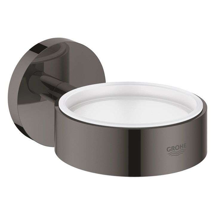 Suport Grohe Essentials 40369A01, pahar sau savoniera, fixare ascunsa, lucios, hard graphite