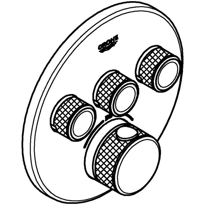 Unitate comanda dus Grohe SmartControl, termostat, 3 iesiri, necesista valva, mat, auriu, 29121GN0