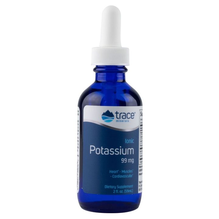Supliment de potasiu lichid, Trace Minerals, 50 ml, Albastru