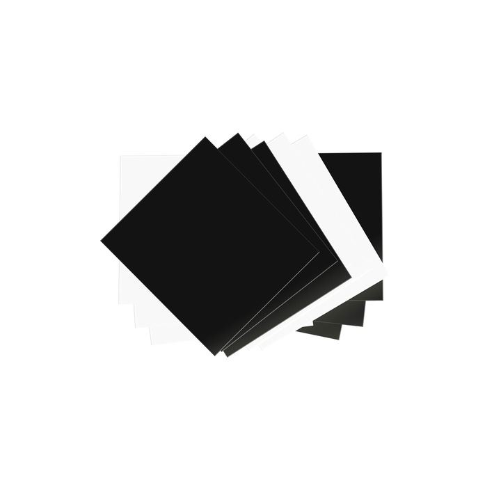 Set 12 Folii HTV Siser EasyWeed P.S. Film, Alb-Negru, A4