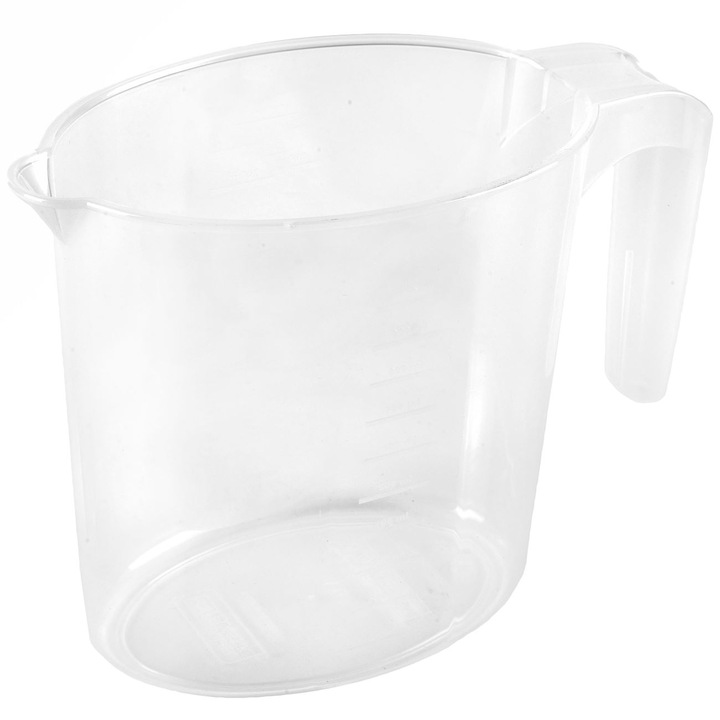 Shopiens® прозрачна пластмасова мерителна чаша, с дръжка, 1л