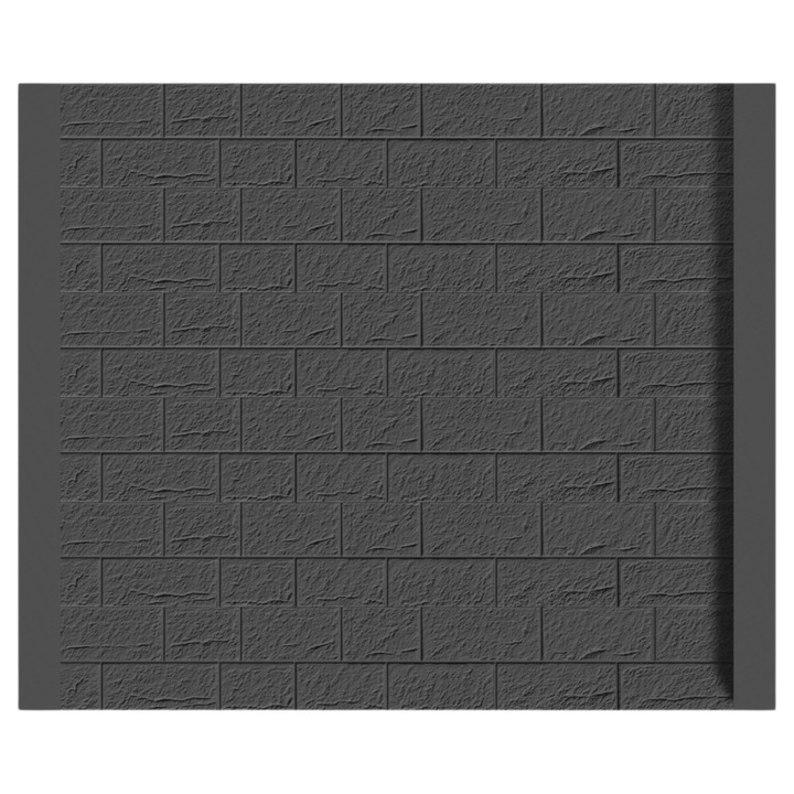 Set matrita gard, panou intreg, 6 matrite + 2 stalpi, model LIS M18, plastic ABS, negru