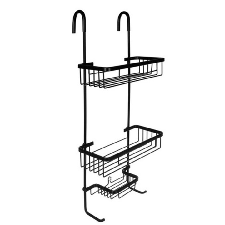 Etajera pentru baie CLASStitude, 3 rafturi, montare prin suspendare, otel inoxidabil, 63 x 14 x 28 cm, Negru