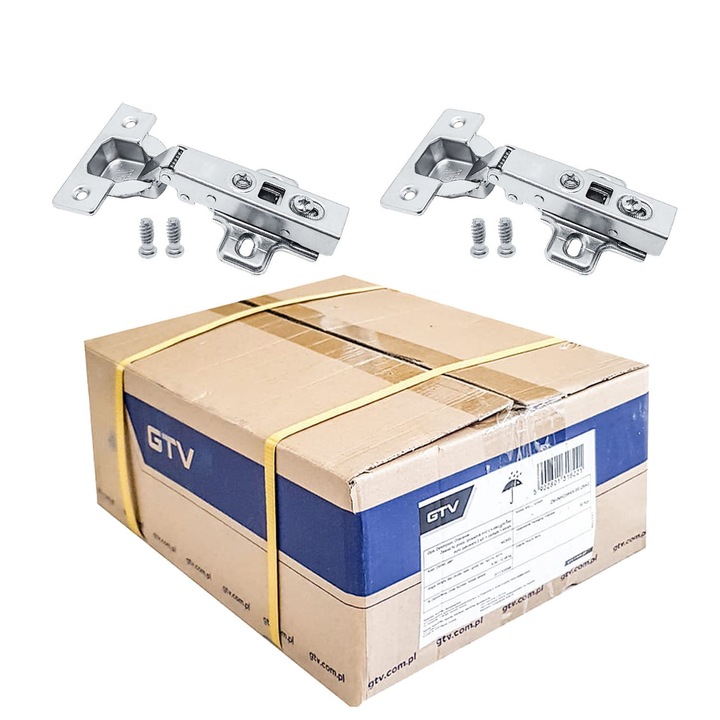 Balama dreapta 110° cu inchidere automata, cu ghidaj, Euroscrews Set de 100 kits