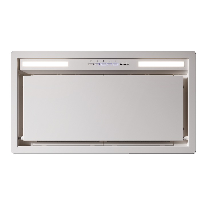 Hota Incorporabila FALMEC GRUPPO INCASSO PLUS 50, Alba, Motor 800 mc/h, Sistem de comunicare wireless intre plita si hota Falmec, Aspiratie perimetrala, Iluminare LED Dimabila si Dynamic