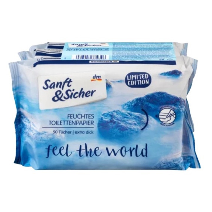Nedves WC-papír, Sanft&Sicher, Feel the World, Resistance, szintetikus szálak nélkül