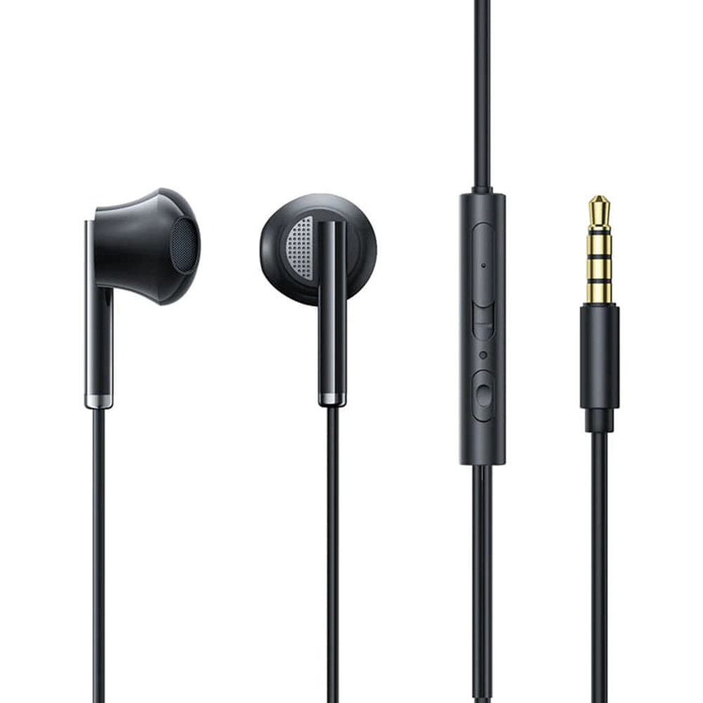 Casti cu Fir cu Microfon Jack 3.5mm, Haf-In-Ear - JoyRoom (JR-EW07) - Negru